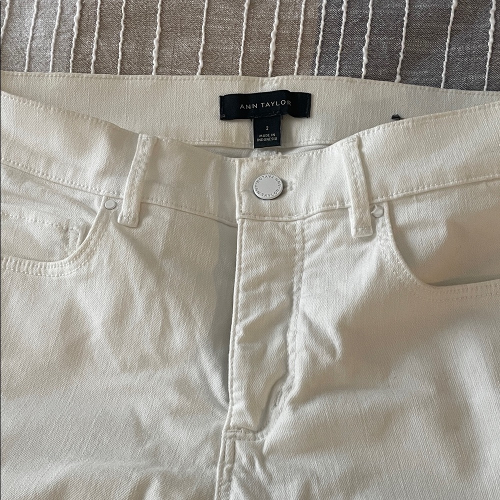 Ann Taylor Cream Denim Pants